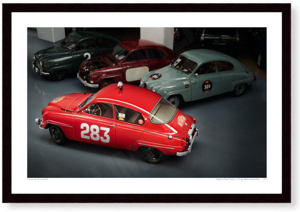 Saab 96 Monte Carlo 850 S (420 x 281 mm) / Black Wood Frame (Printed on Fine Art Paper) / No Mount