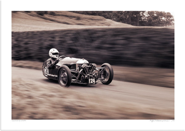 Morgan 3 Wheeler at Shelsley Walsh Hill Climb A3 (297 x 420 mm / 11.7 x 16.5 in) / Print-Only (Fine Art Paper) / No