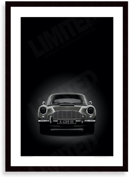 Aston Martin DB5 A 4269 00 (Type D) A3 (297 x 420 mm / 11.7 x 16.5 in) / Black Wood Frame (Printed on Fine Art Paper)