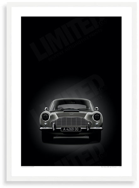 Aston Martin DB5 A 4269 00 (Type D) A3 (297 x 420 mm / 11.7 x 16.5 in) / White Wood Frame (Printed on Fine Art Paper)