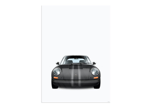 Porsche 911 Outlaw (black white) A3 (297 x 420 mm / 11.7 x 16.5 in) / Aluminium Composite / No Mount