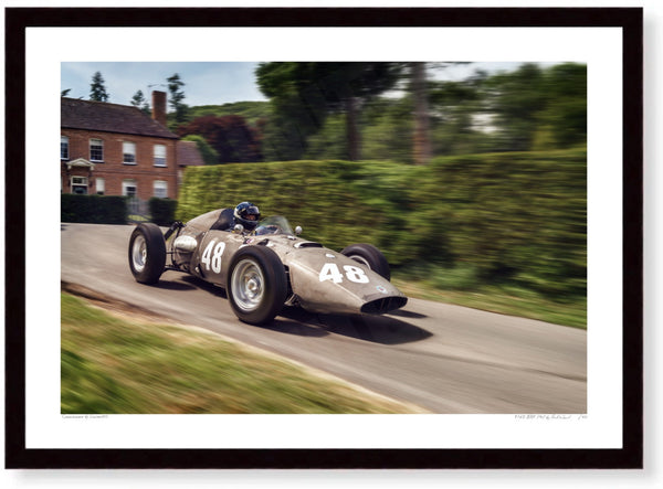 1960 BRM P48 A3 (297 x 420 mm / 11.7 x 16.5 in) / Black Wood Frame (Printed on Fine Art Paper) / No Mount