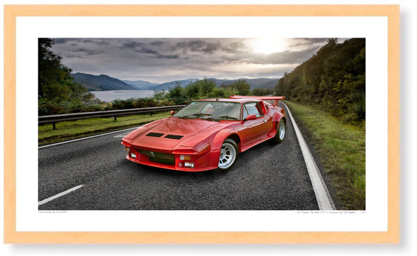 De Tomaso Pantera GT5 in Scotland S (420mm x 243) / Wood Frame (Printed on Fine Art Paper) / No Mount