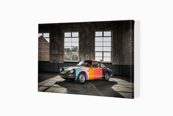 1965 Porsche 911 Paul Smith ’art car’ at Bicester Heritage A3 (297 x 420 mm / 11.7 x 16.5 in) / Canvas Print (Mounted