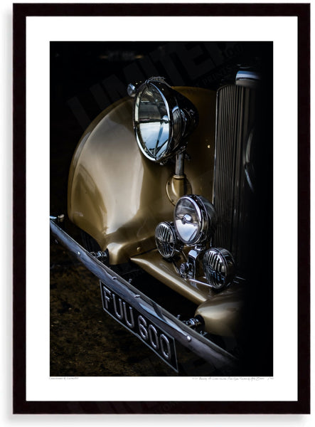 1939 Bentley 4¼ litre Vanden Plas Open Tourer A3 (297 x 420 mm / 11.7 x 16.5 in) / Black Wood Frame (Printed on Fine