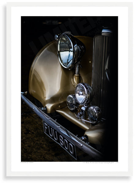 1939 Bentley 4¼ litre Vanden Plas Open Tourer A3 (297 x 420 mm / 11.7 x 16.5 in) / White Wood Frame (Printed on Fine