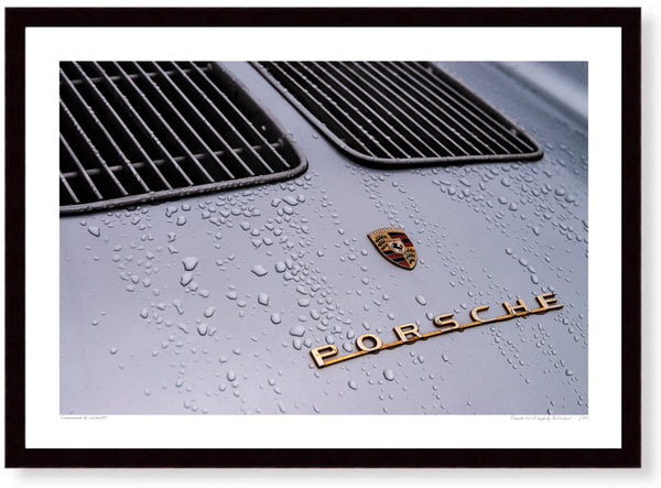 Porsche 356A Coupe detail A3 (297 x 420 mm / 11.7 x 16.5 in) / Black Wood Frame (Printed on Fine Art Paper) / No Mount