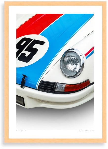 Porsche 911 RSR detail A3 (297 x 420 mm / 11.7 x 16.5 in) / Wood Frame (Printed on Fine Art Paper) / No Mount