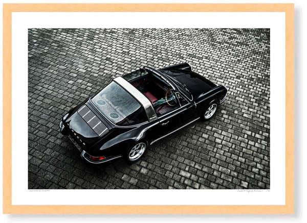 Porsche 911 Targa at Rennsport A3 (297 x 420 mm / 11.7 x 16.5 in) / Wood Frame (Printed on Fine Art Paper) / No Mount
