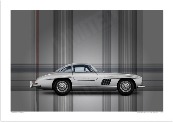 Mercedes-Benz 300 SL A3 (297 x 420 mm / 11.7 x 16.5 in) / Print-Only (Fine Art Paper) / No Mount
