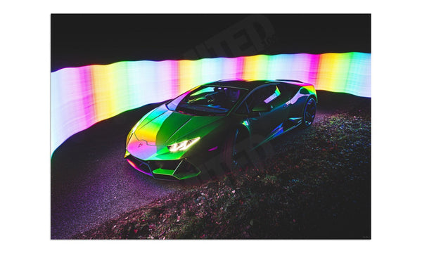 Lamborghini Huracán EVO (technicolour) A3 (297 x 420 mm / 11.7 x 16.5 in) / Aluminium Composite / No Mount