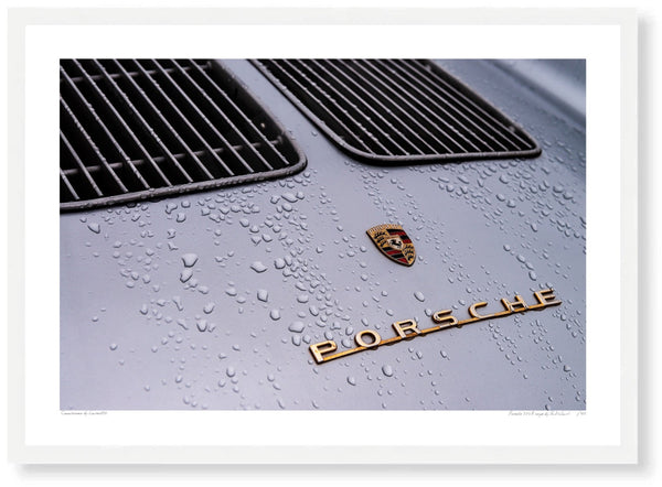Porsche 356A Coupe detail A3 (297 x 420 mm / 11.7 x 16.5 in) / White Wood Frame (Printed on Fine Art Paper) / No Mount