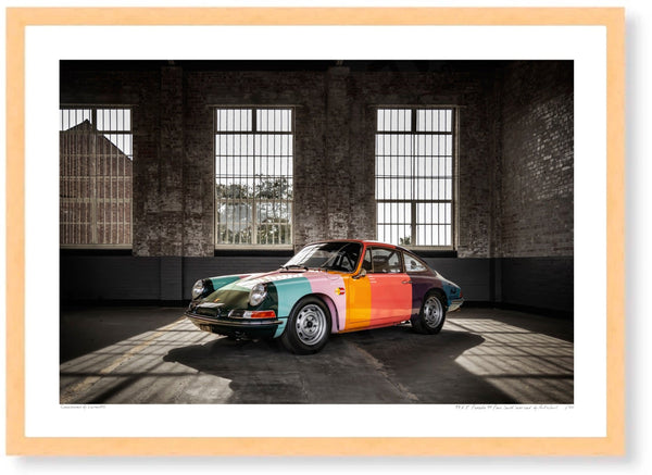 1965 Porsche 911 Paul Smith ’art car’ at Bicester Heritage A3 (297 x 420 mm / 11.7 x 16.5 in) / Wood Frame (Printed on
