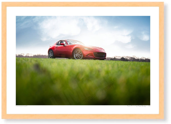 Mazda MX-5 RF A3 (297 x 420 mm / 11.7 x 16.5 in) / Wood Frame (Printed on Fine Art Paper) / No Mount