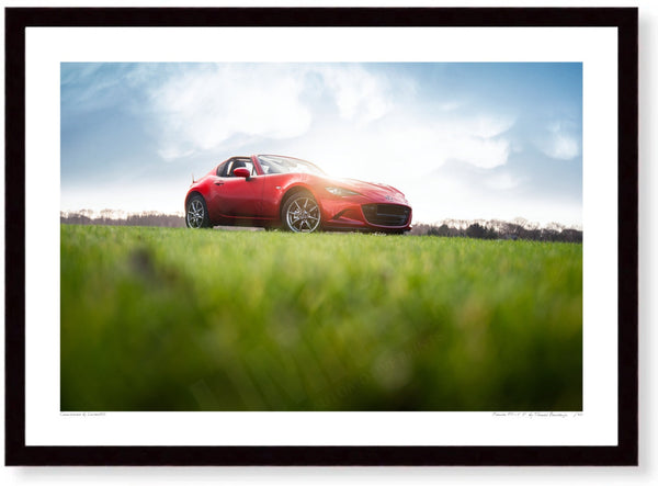Mazda MX-5 RF A3 (297 x 420 mm / 11.7 x 16.5 in) / Black Wood Frame (Printed on Fine Art Paper) / No Mount