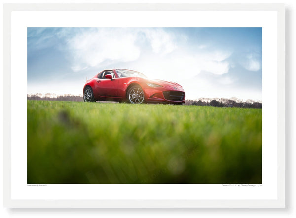 Mazda MX-5 RF A3 (297 x 420 mm / 11.7 x 16.5 in) / White Wood Frame (Printed on Fine Art Paper) / No Mount