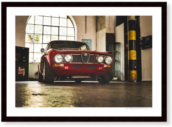 Zero6 Alfa Romeo GTV2000 A3 (297 x 420 mm / 11.7 x 16.5 in) / Black Wood Frame (Printed on Fine Art Paper) / No Mount