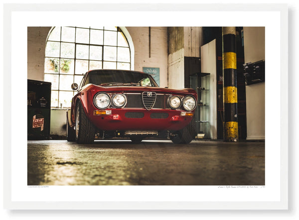 Zero6 Alfa Romeo GTV2000 A3 (297 x 420 mm / 11.7 x 16.5 in) / White Wood Frame (Printed on Fine Art Paper) / No Mount