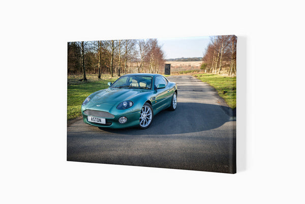 Aston Martin DB7 Vantage A3 (297 x 420 mm / 11.7 x 16.5 in) / Canvas Print (Mounted on Wood Internal Frame) / No Mount