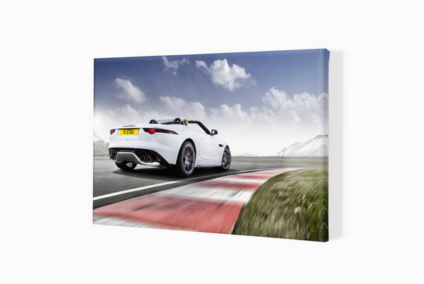 Jaguar F-Type A3 (297 x 420 mm / 11.7 x 16.5 in) / Canvas Print (Mounted on Wood Internal Frame) / No Mount