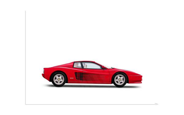 Ferrari Testarossa (red white) A3 (297 x 420 mm / 11.7 x 16.5 in) / Aluminium Composite / No Mount