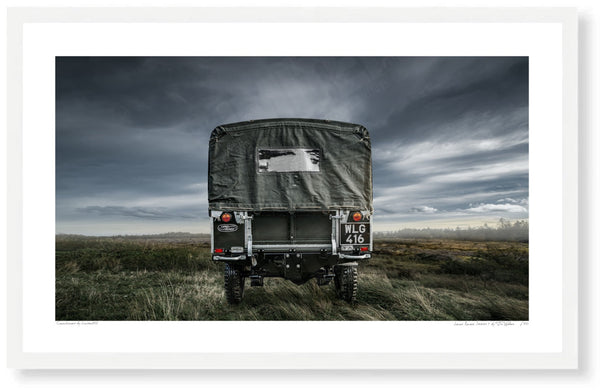 Land Rover Series 1 S (420mm x 255) / White Wood Frame (Printed on Fine Art Paper) / No Mount