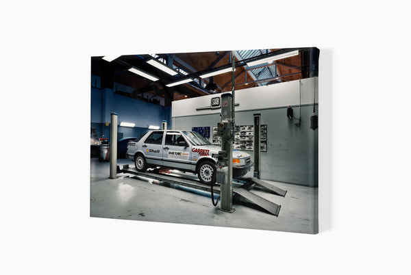 Saab 9000 Turbo Talladega A3 (297 x 420 mm / 11.7 x 16.5 in) / Canvas Print (Mounted on Wood Internal Frame) / No Mount