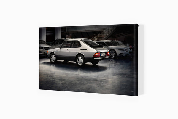 Saab 900 Turbo Aero S (245 x 420 mm) / Canvas Print (Mounted on Wood Internal Frame) / No Mount