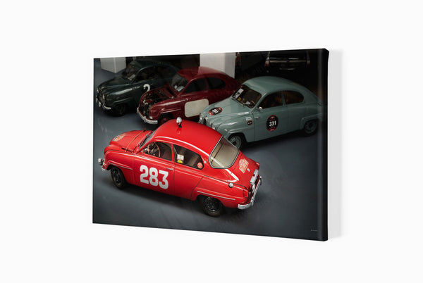 Saab 96 Monte Carlo 850 S (420 x 281 mm) / Canvas Print (Mounted on Wood Internal Frame) / No Mount