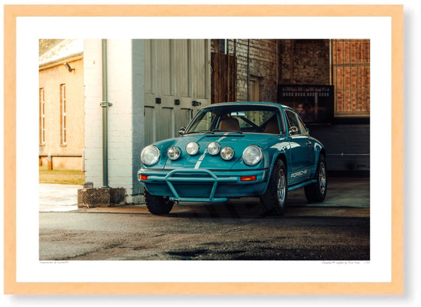 Porsche 911 Safari A3 (297 x 420 mm / 11.7 x 16.5 in) / Wood Frame (Printed on Fine Art Paper) / No Mount