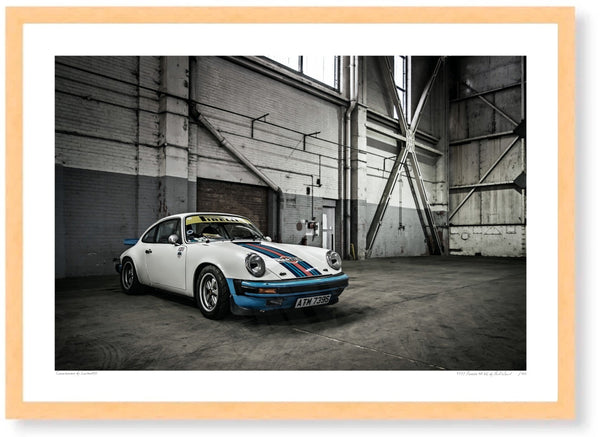 1977 Porsche 911 SC A3 (297 x 420 mm / 11.7 x 16.5 in) / Wood Frame (Printed on Fine Art Paper) / No Mount