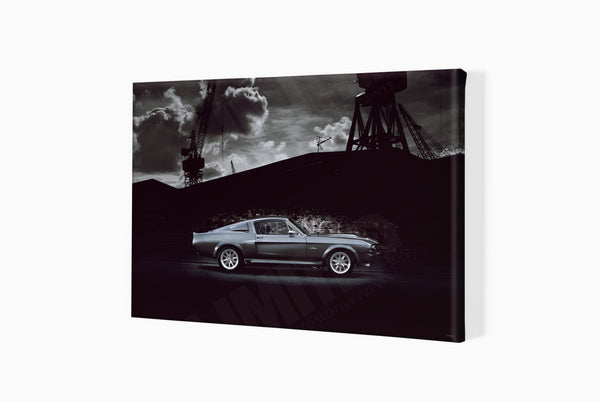 1967 Shelby GT500 ’Eleanor’ dockyard A3 (297 x 420 mm / 11.7 x 16.5 in) / Canvas Print (Mounted on Wood Internal Frame)