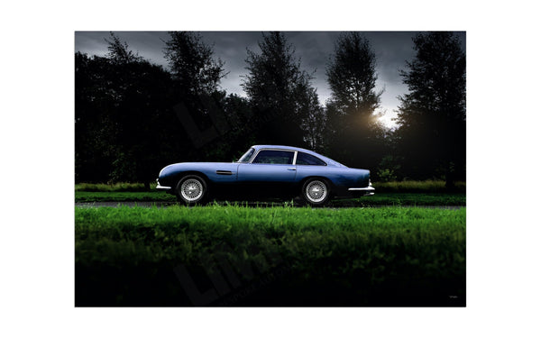 Aston Martin DB5 side profile A3 (297 x 420 mm / 11.7 x 16.5 in) / Aluminium Composite / No Mount