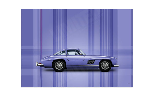 Mercedes-Benz 300 SL (Very Peri Pantone 17-3938) A3 (297 x 420 mm / 11.7 x 16.5 in) / Aluminium Composite / No Mount