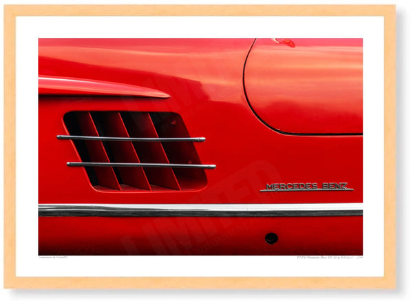 1956 Mercedes-Benz 300 SL (side) A3 (297 x 420 mm / 11.7 x 16.5 in) / Wood Frame (Printed on Fine Art Paper) / No Mount