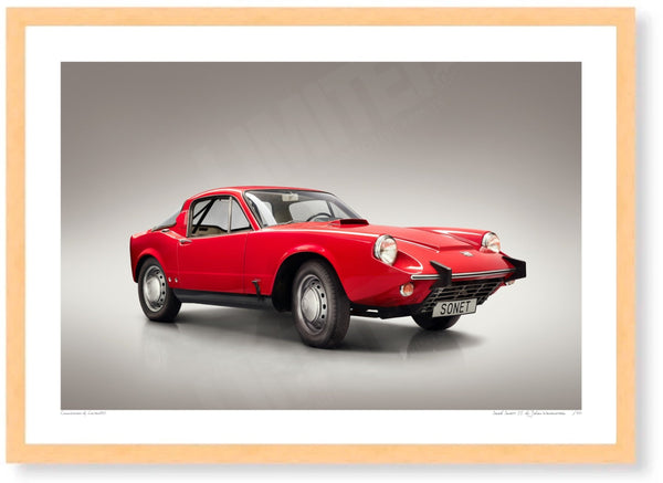 Saab Sonett II A3 (297 x 420 mm / 11.7 x 16.5 in) / Wood Frame (Printed on Fine Art Paper) / No Mount