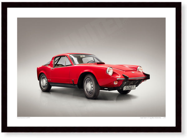 Saab Sonett II A3 (297 x 420 mm / 11.7 x 16.5 in) / Black Wood Frame (Printed on Fine Art Paper) / No Mount