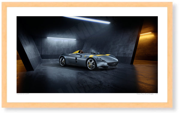 Ferrari Monza SP1 S (420 x 249 mm) / Wood Frame (Printed on Fine Art Paper) / No Mount