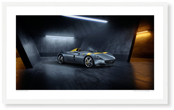 Ferrari Monza SP1 S (420 x 249 mm) / White Wood Frame (Printed on Fine Art Paper) / No Mount
