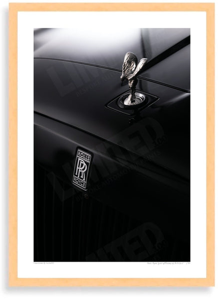Rolls-Royce Spirit of Ecstasy A3 (297 x 420 mm / 11.7 x 16.5 in) / Wood Frame (Printed on Fine Art Paper) / No Mount