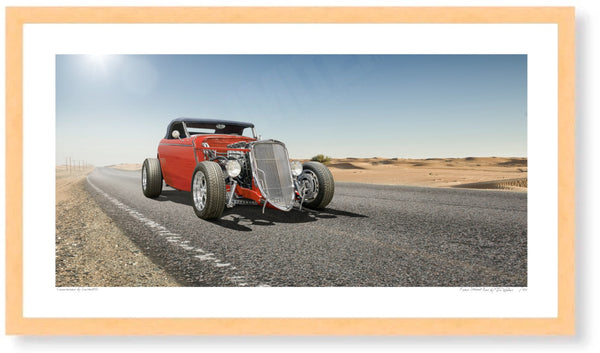 Ford Street Rod S (420mm x 231) / Wood Frame (Printed on Fine Art Paper) / No Mount