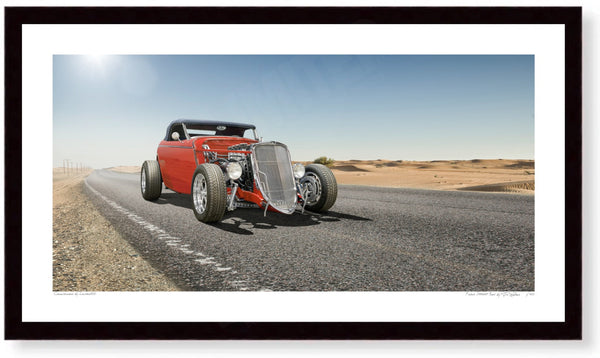 Ford Street Rod S (420mm x 231) / Black Wood Frame (Printed on Fine Art Paper) / No Mount