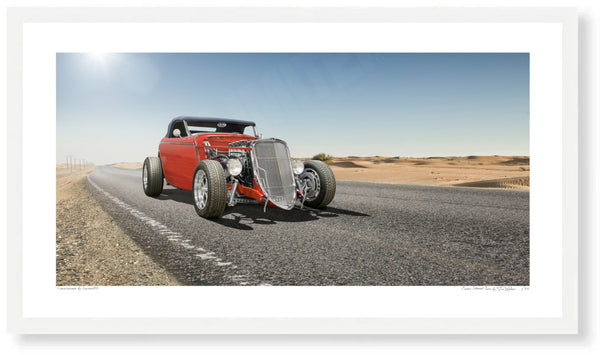 Ford Street Rod S (420mm x 231) / White Wood Frame (Printed on Fine Art Paper) / No Mount