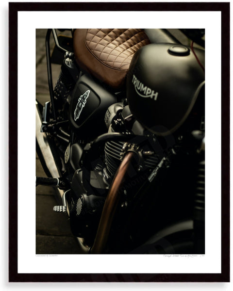Triumph Street Twin S (380mm x 297) / Black Wood Frame (Printed on Fine Art Paper) / No Mount