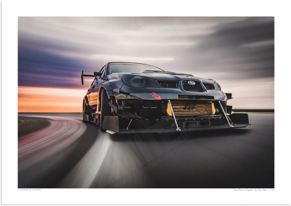 Time Attack Impreza at Bedford Autodrome A3 (297 x 420 mm / 11.7 x 16.5 in) / Print-Only (Fine Art Paper) / No Mount
