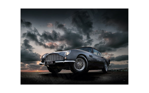 Aston Martin DB6 sunrise A3 (297 x 420 mm / 11.7 x 16.5 in) / Aluminium Composite / No Mount
