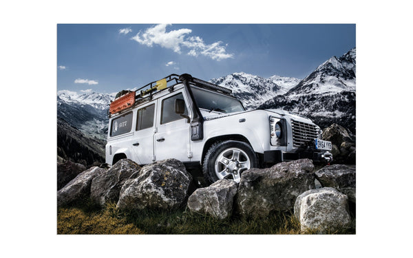 Land Rover Defender 110 in Switzerland A3 (297 x 420 mm / 11.7 x 16.5 in) / Aluminium Composite / No Mount