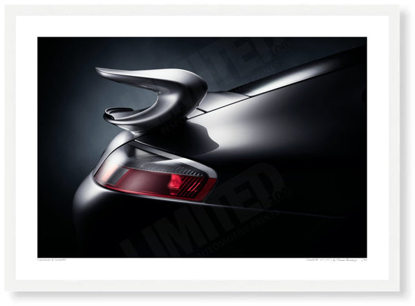 Porsche 911 GT3 (996) A3 (297 x 420 mm / 11.7 x 16.5 in) / White Wood Frame (Printed on Fine Art Paper) / No Mount