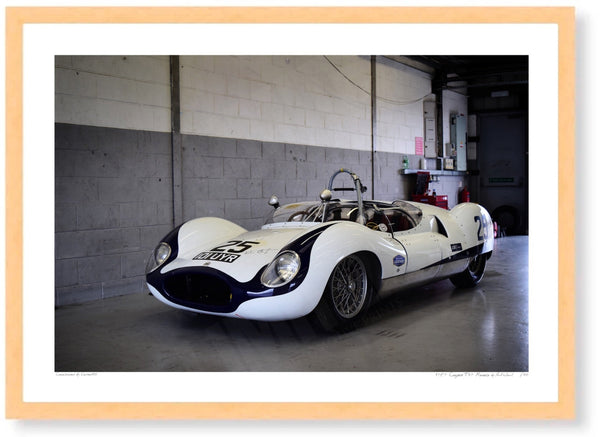 1959 Cooper T49 Monaco A3 (297 x 420 mm / 11.7 x 16.5 in) / Wood Frame (Printed on Fine Art Paper) / No Mount