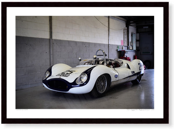 1959 Cooper T49 Monaco A3 (297 x 420 mm / 11.7 x 16.5 in) / Black Wood Frame (Printed on Fine Art Paper) / No Mount